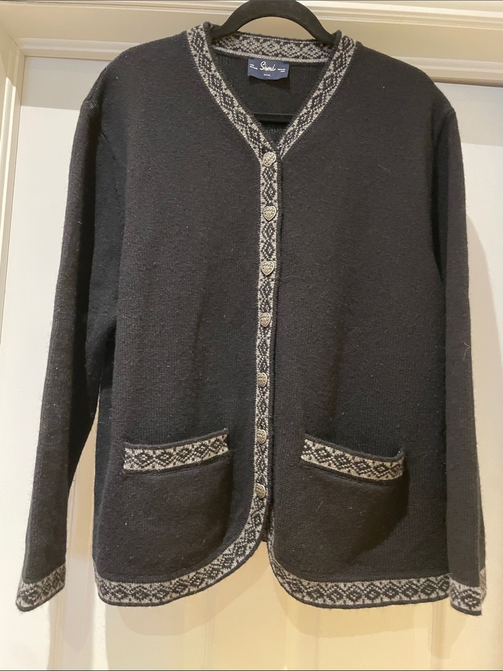 Simons shetland Wool Fair Isle Cardigan XL Nordic Heritage
